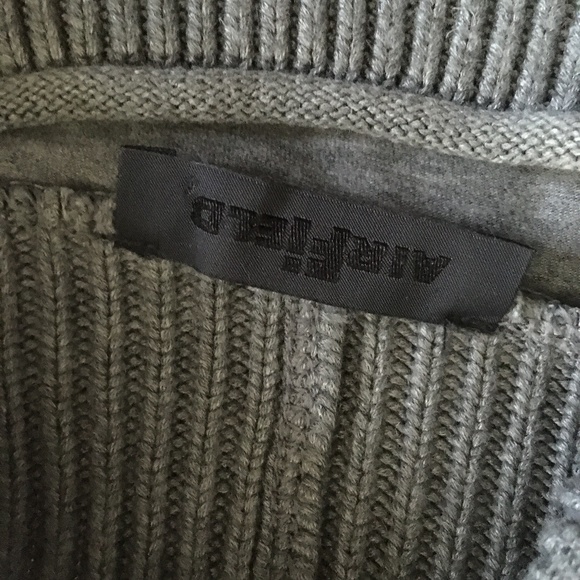 AIRFIELD Germany Grey Loose Turtleneck Print Front Modal Blend Stretch Top S - Picture 5 of 5